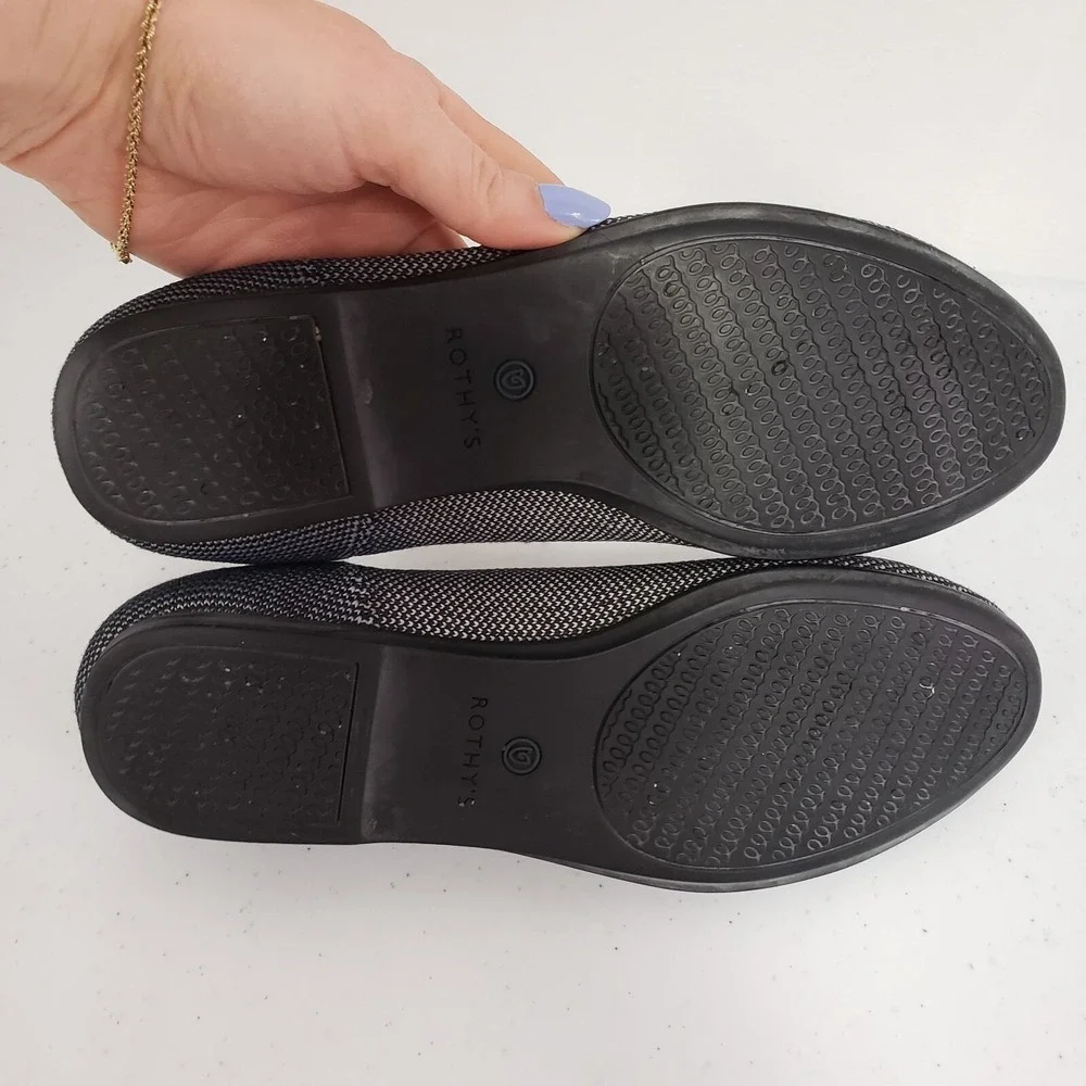 Rothy Womens The‎ Flat Round Toe Slip On Size 6.5 Birdseye Sustainable Ethical